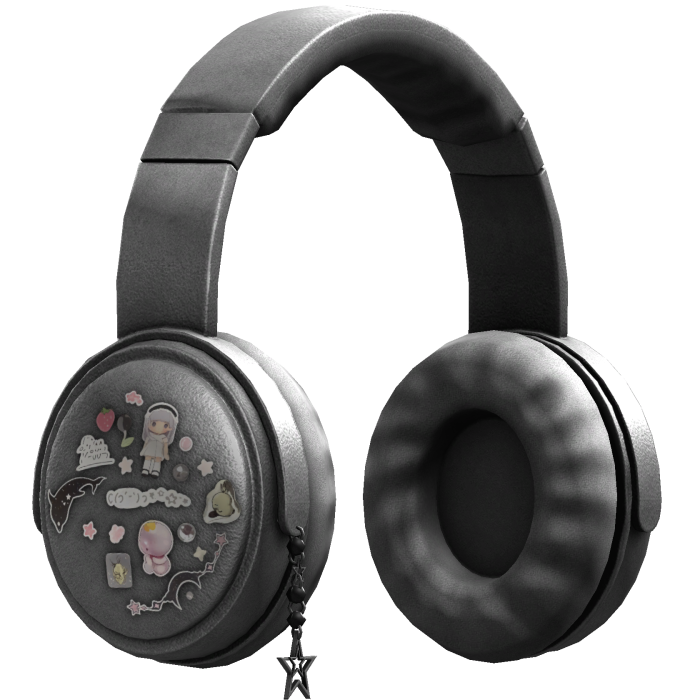 Cute Y2K Sticker Headphones (White)