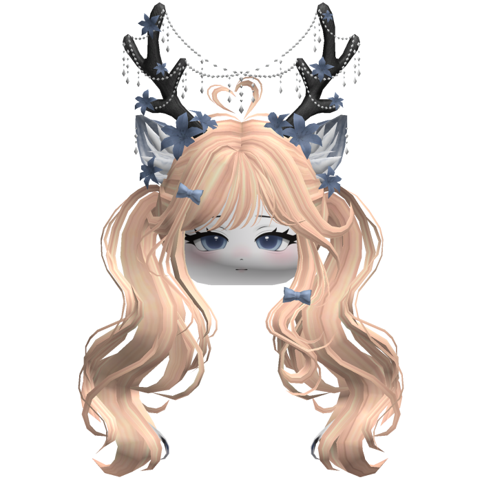 Ethereal Christmas Fairy Fawn Pigtails w/ Antlers