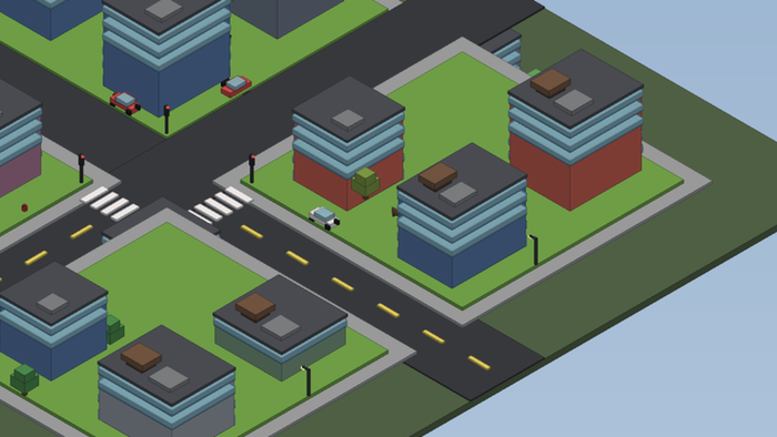 Low Poly City Map Town Street Buildings Kit preview 9