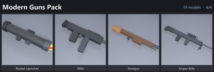 Low Poly Guns Pack FPS Pistol Rifle Shotgun x19 preview 4