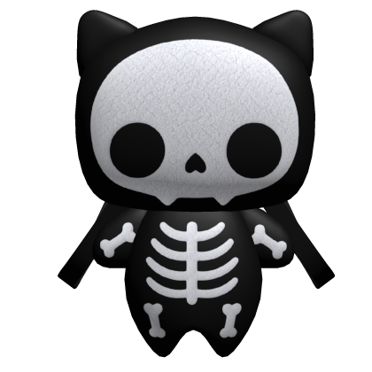 Skelly Cat Backpack in black and white Roblox item