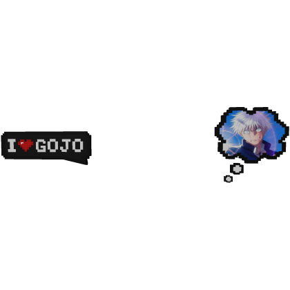 Gojo Satoru JJK | I Love Text + Thinking Bubble