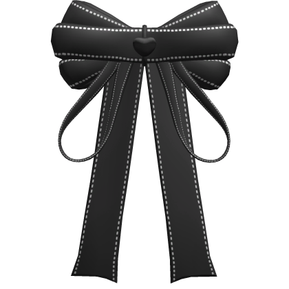 black heart ribbon hair bow 3.0 Roblox item