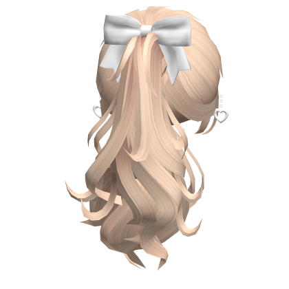 Valentines Ponytail w/ Bow & Earrings in Blonde Roblox item