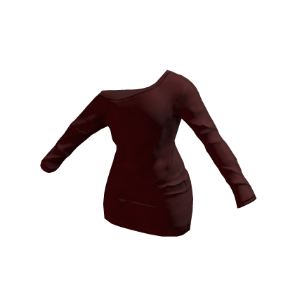 Off Shoulder Long Sleeve Dress (Red) thumbnail
