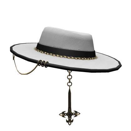White Pierced Wide Brim Hat Roblox item