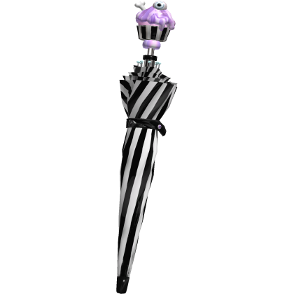 ♡ pastel goth black stripe cupcake waist umbrella 