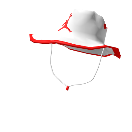 Chapeu Bucket Branco Listrado com Vermelho