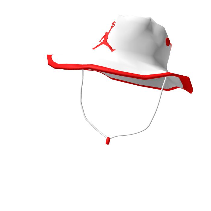 Chapeu Bucket Branco Listrado com Vermelho