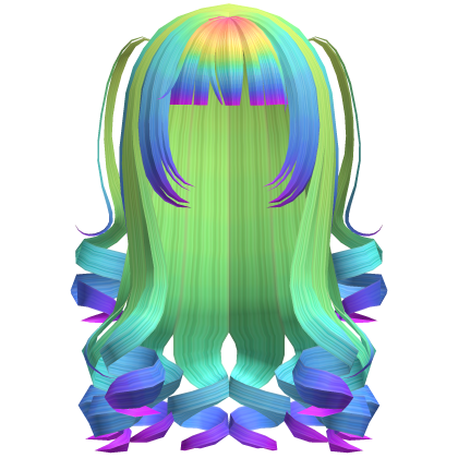 Dolly Coquette Curled Pigtails (Rainbow) Roblox item
