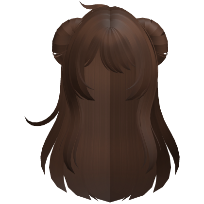 fluffy anime messy buns long hair brown