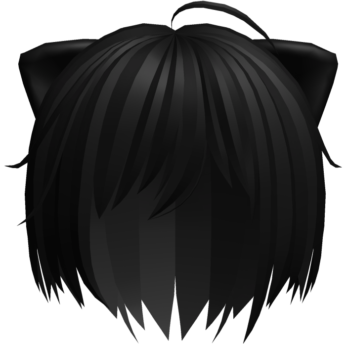 cute messy emo vkei catboy hair in black