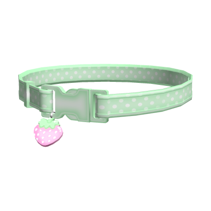 ♡꒱ cute green strawberry dog collar Roblox item