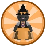 Whimsical Black Cat Witch Dropper