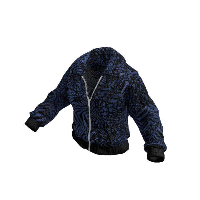 Navy Animal Print Fleece Sweater