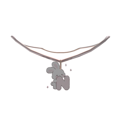 cute n pink bunny initial necklace 1.0