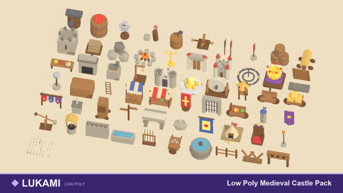 Low Poly Medieval Pack Castle Knight x60 preview 1
