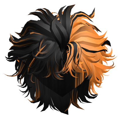 Stylish Slicked Back Mullet (Black&Orange) Roblox item