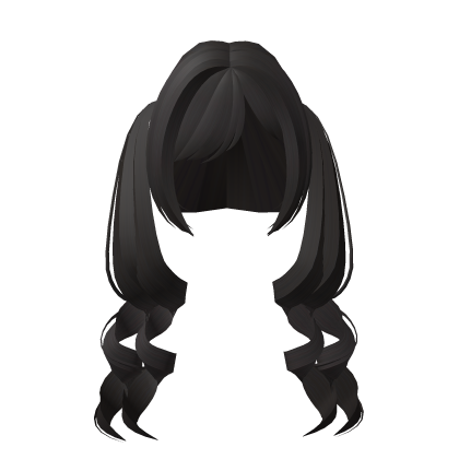 ♡ : long dark brown curly doll pigtails Roblox item
