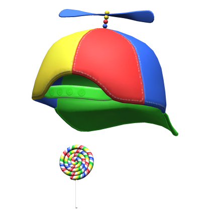 Backwards Propeller Hat Swirl Fun Rainbow Lollipop