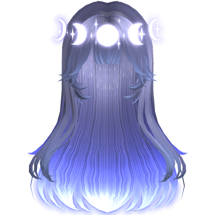 Emissive Glowing Pastel Purple Galaxy Moon Hair