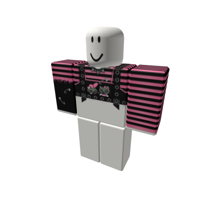 pink and black striped vamp emo goth y2k cute