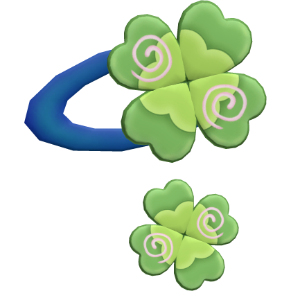 ♡ ꒰ kawaii double clover hair clip in dark blue