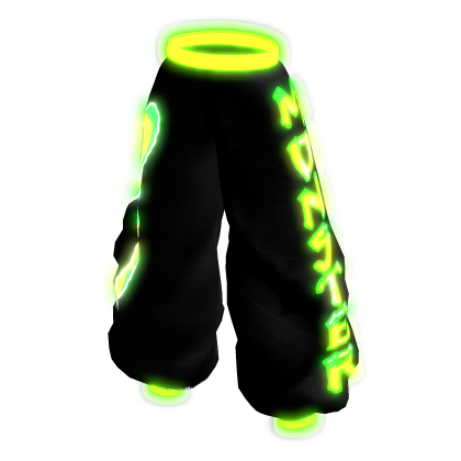 Y2K MonsterBaggy Pants Green and Black