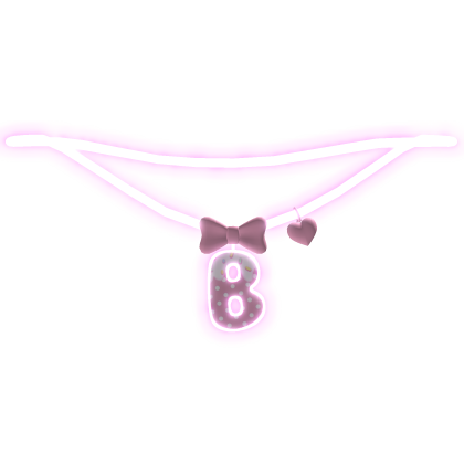 🧁 glowing emissive pink B initial necklace 1.0 Roblox item