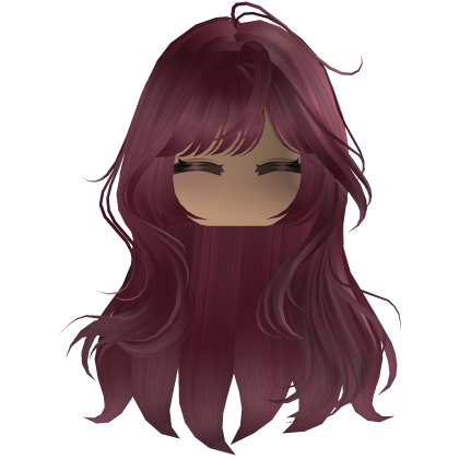 Cute emo y2k hair fluffy (red)