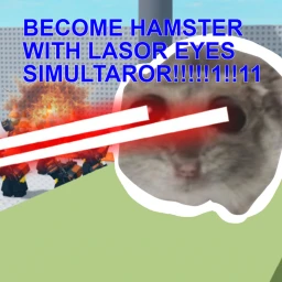 sad hamster with laser eyes simulator icon