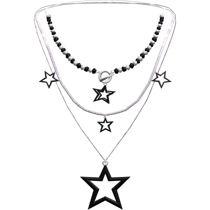 Y2K Star Necklace (Black and White) Roblox item