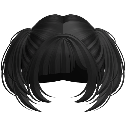Cute Short Small Kawaii Side Pigtails (Black)