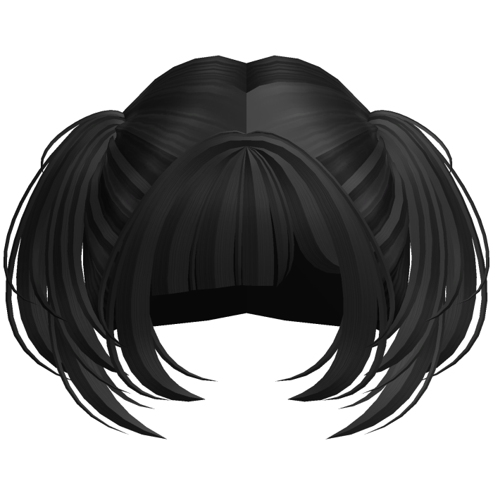 Cute Short Small Kawaii Side Pigtails (Black)