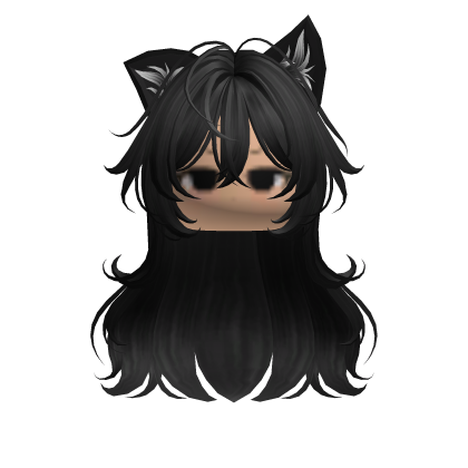 Cute Black Hair Cat Girl