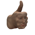Realistic Thumbs Up Head