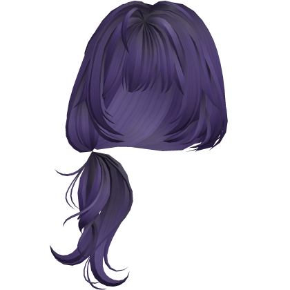Messy Anime Low Ponytail Hair - Purple Roblox item