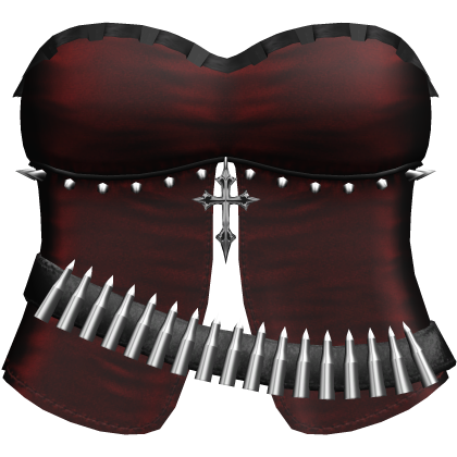 emo studded dress w bullet belt red & black Roblox item