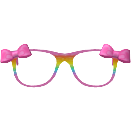 ♡ hot pink rainbow tweencore bow glasses
