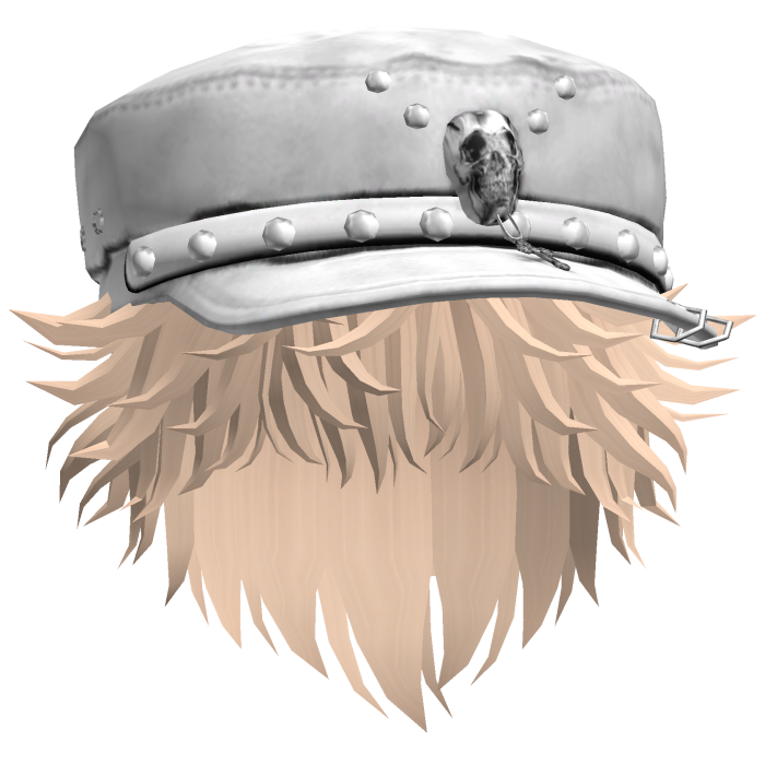 Fluffy Emo White Beret Y2K Boy Hair (Blonde)