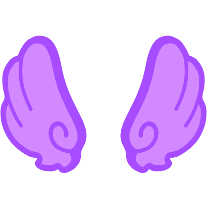 ♡ Cute Upward Glowing Angel Wings in Purple