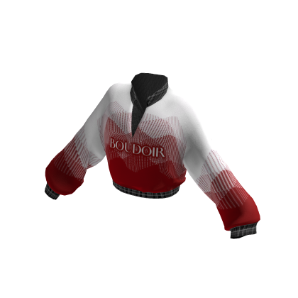 MOG - White Red Oversized V Neck Collar Sweater thumbnail