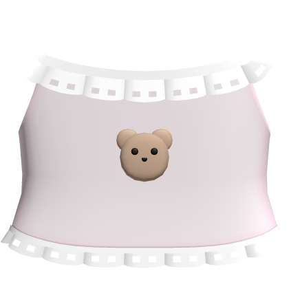 ♡︎ : Cutesy Pink Bear Ruffled Tank Top