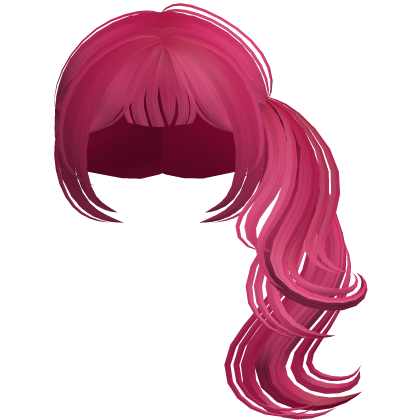 Preppy Dolly Curled Side Ponytail (Hot Pink)