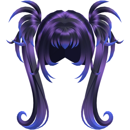 Purple Gothic Spiky Twintails w/ Blue Highlights