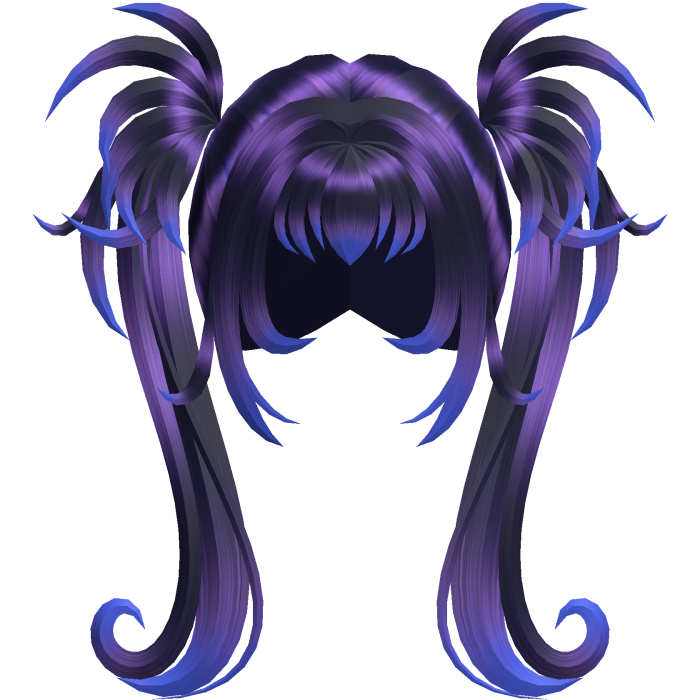 Purple Gothic Spiky Twintails w/ Blue Highlights