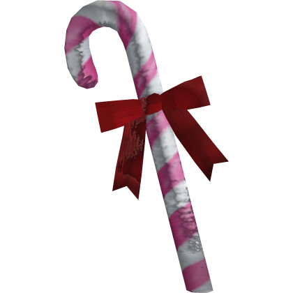 Glossy Pink Candy Cane Red Ribbon