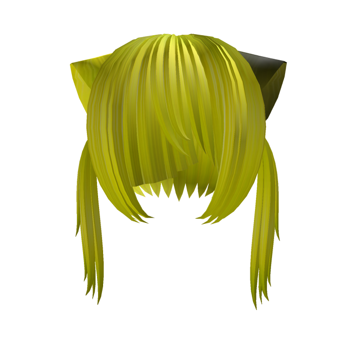 🖤꒱ yellow w/black spot kitty pigtails w/razor cut
