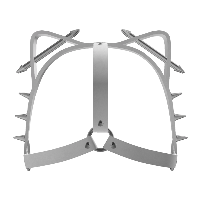 ♡ gothic alt white kitty harness mask