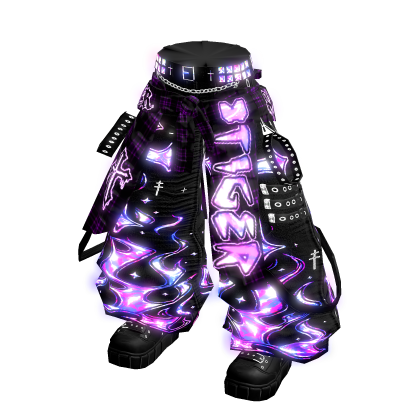 🔆 Galaxy Cyber Purple Baggy Jeans